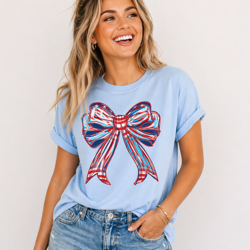4 of July Bow Tee