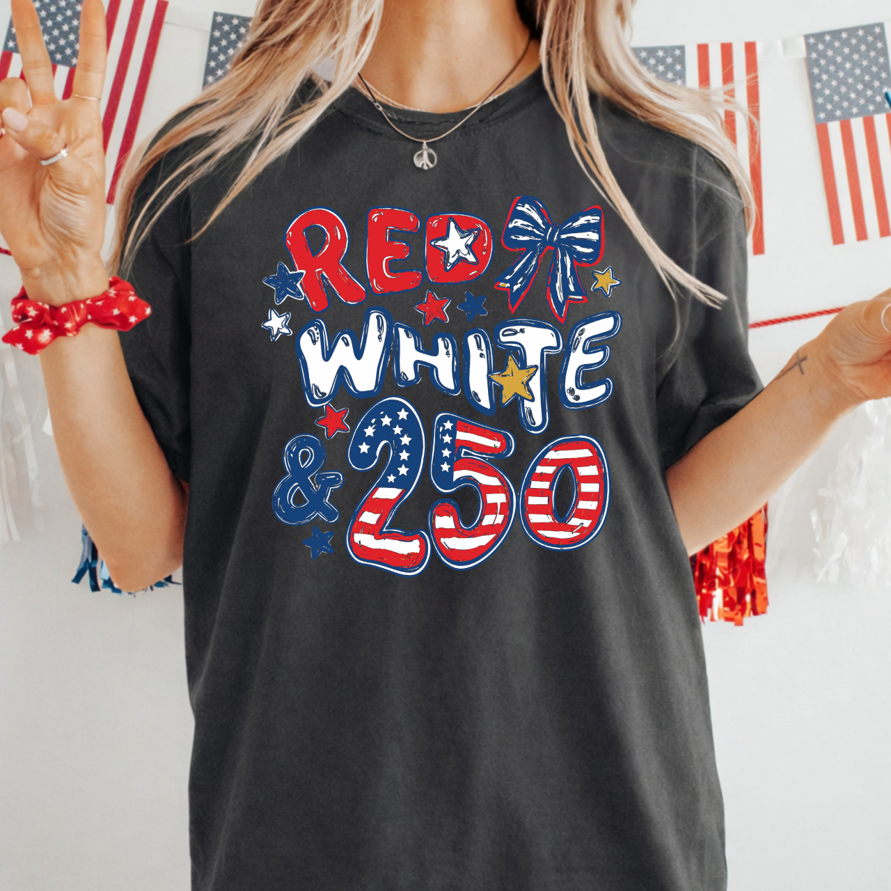 Red White and 250th Independence Day Tee