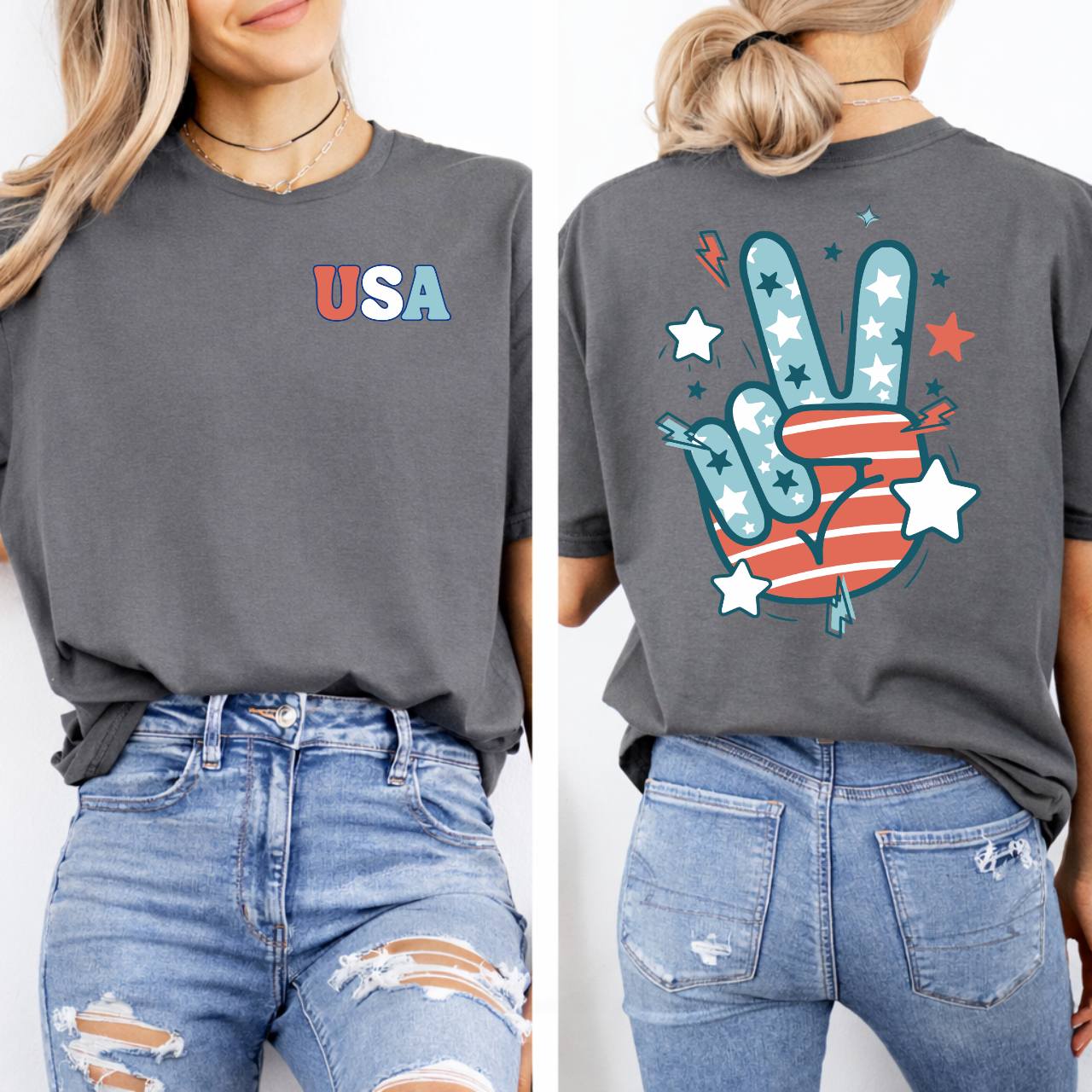 USA Retro Peace Sign Tee