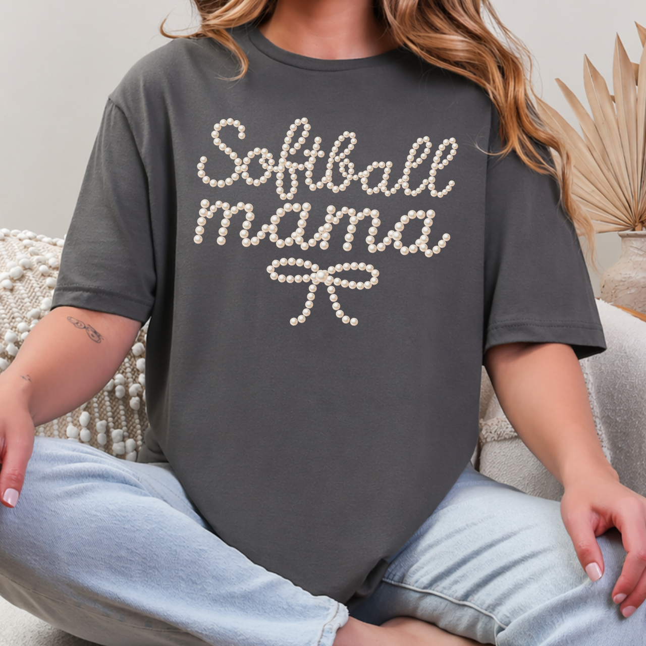 Pearls Softball Mama Tee