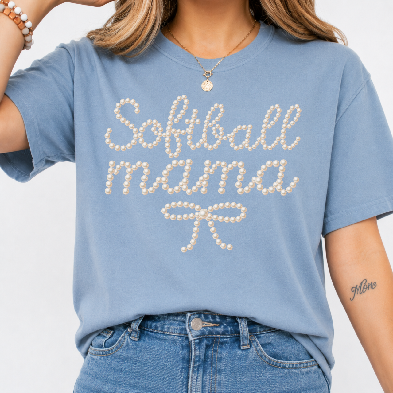 Pearls Softball Mama Tee