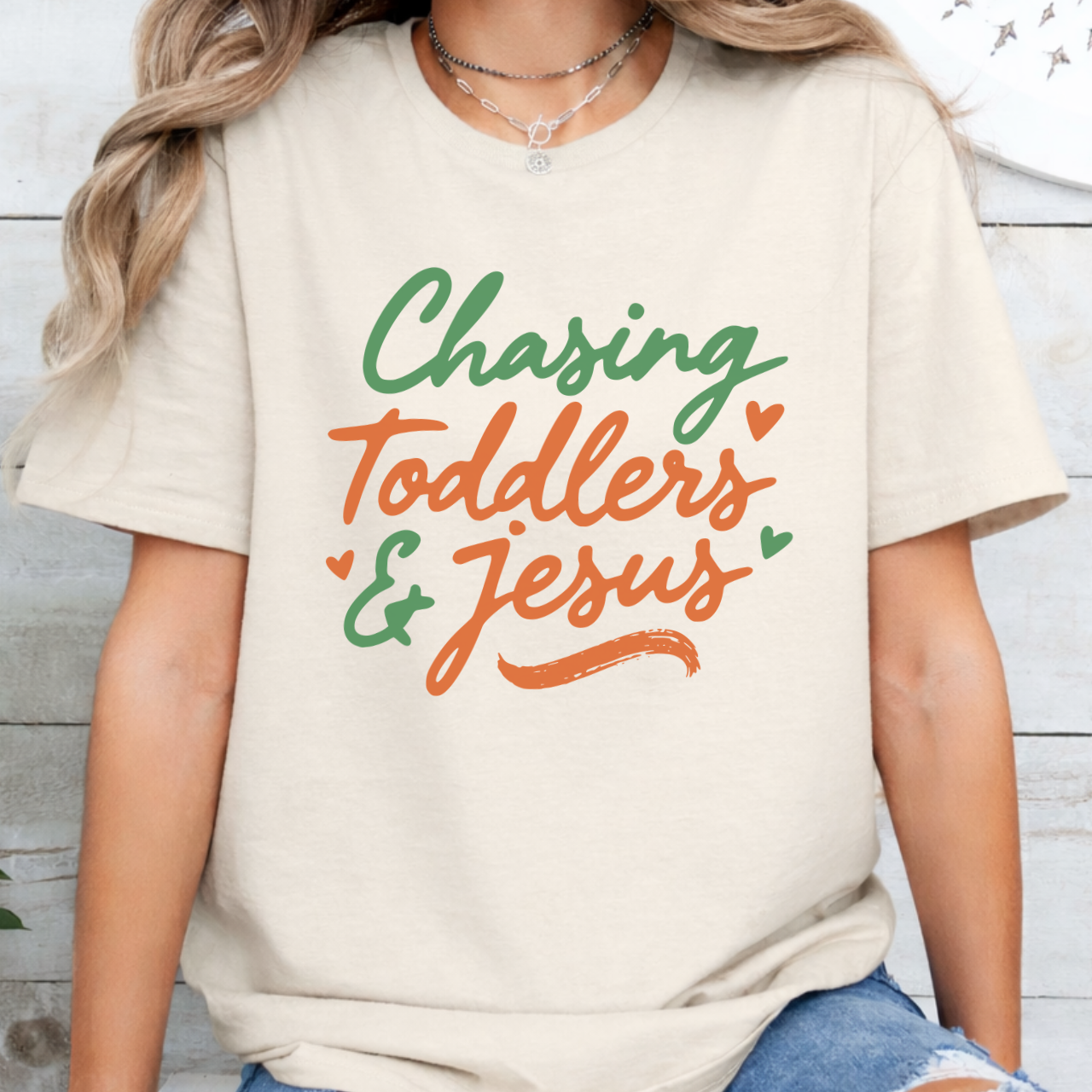 Chasing Toddlers and Jesus Tee