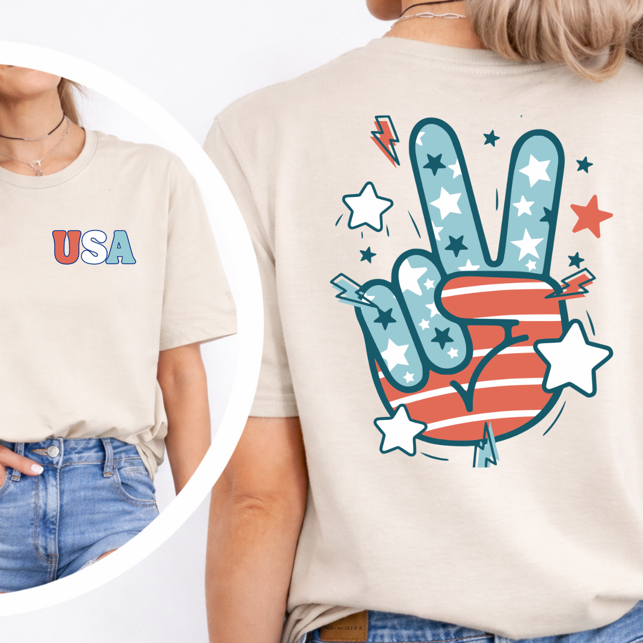 USA Retro Peace Sign Tee