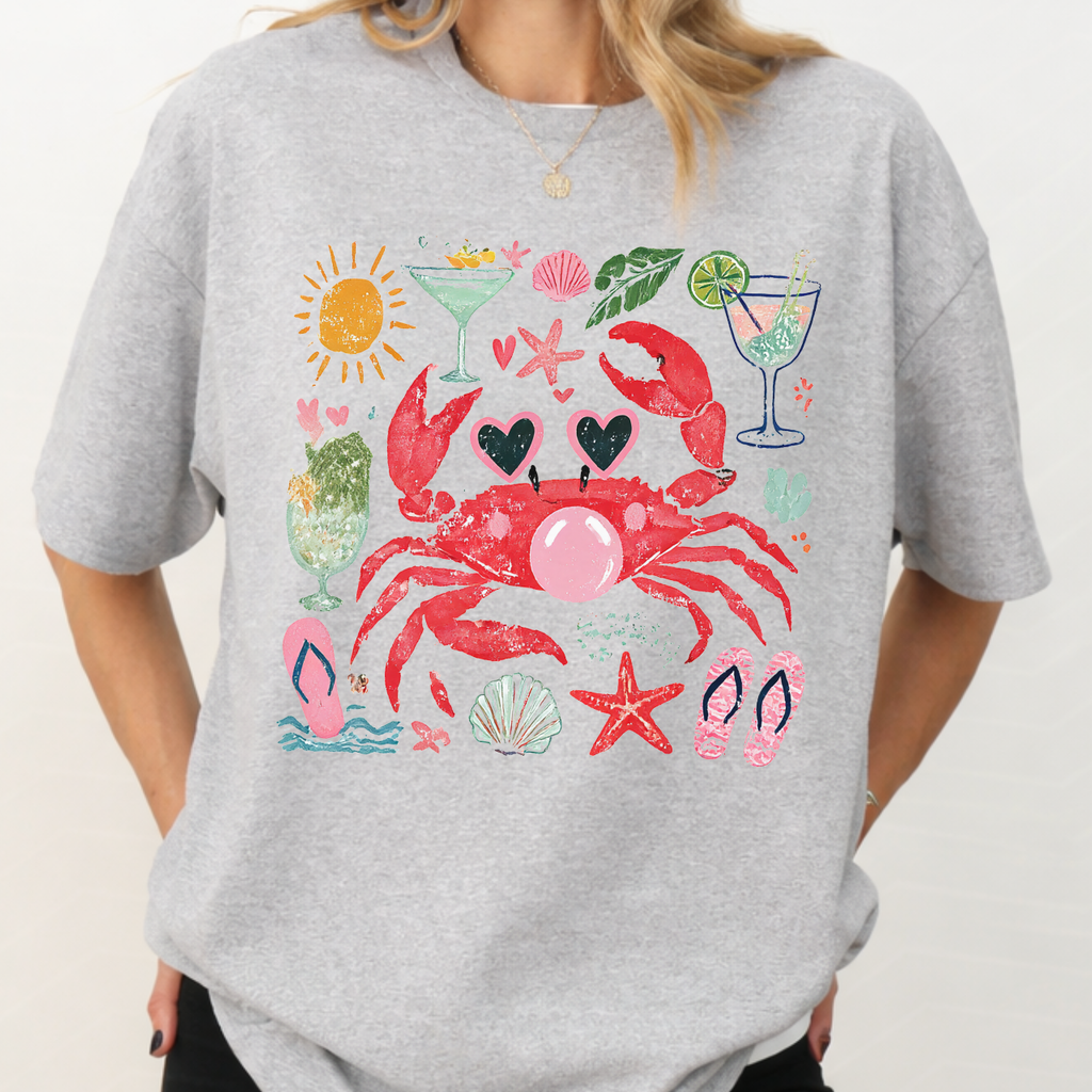 Crab Blowing Bubble Summer Tee