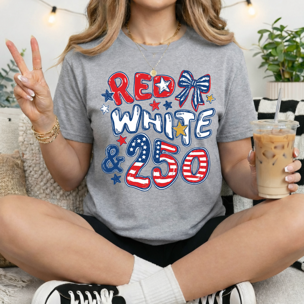 Red White and 250th Independence Day Tee