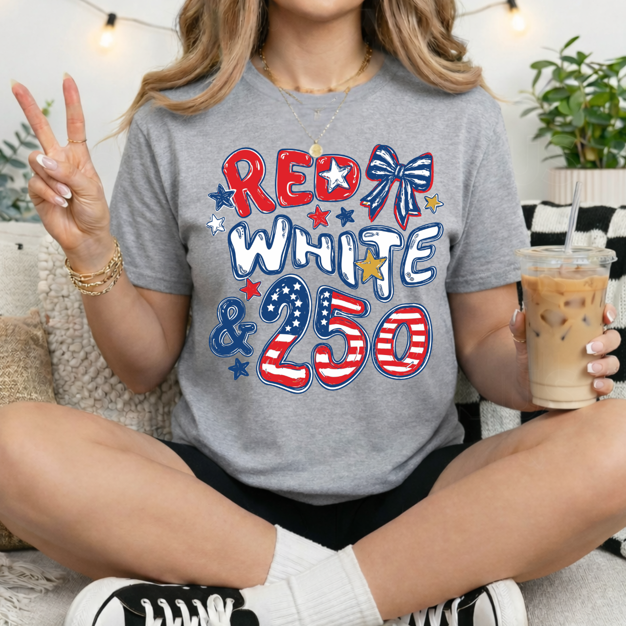 Red White and 250th Independence Day Tee