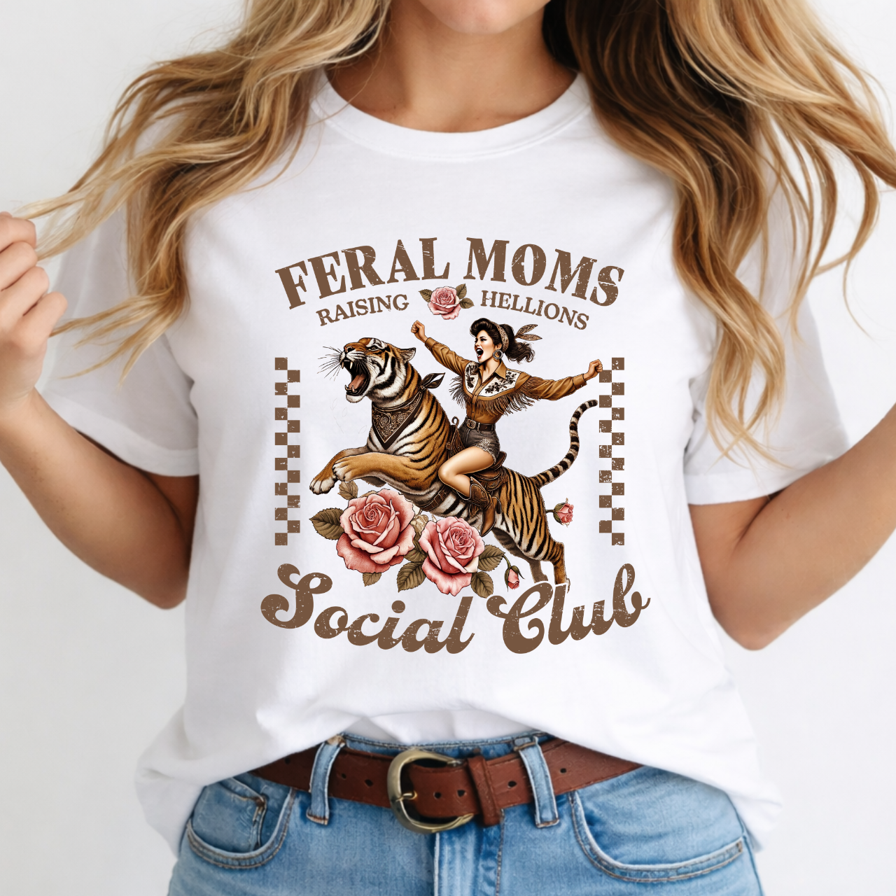 Feral Moms Raising Hellions Social Club Tee