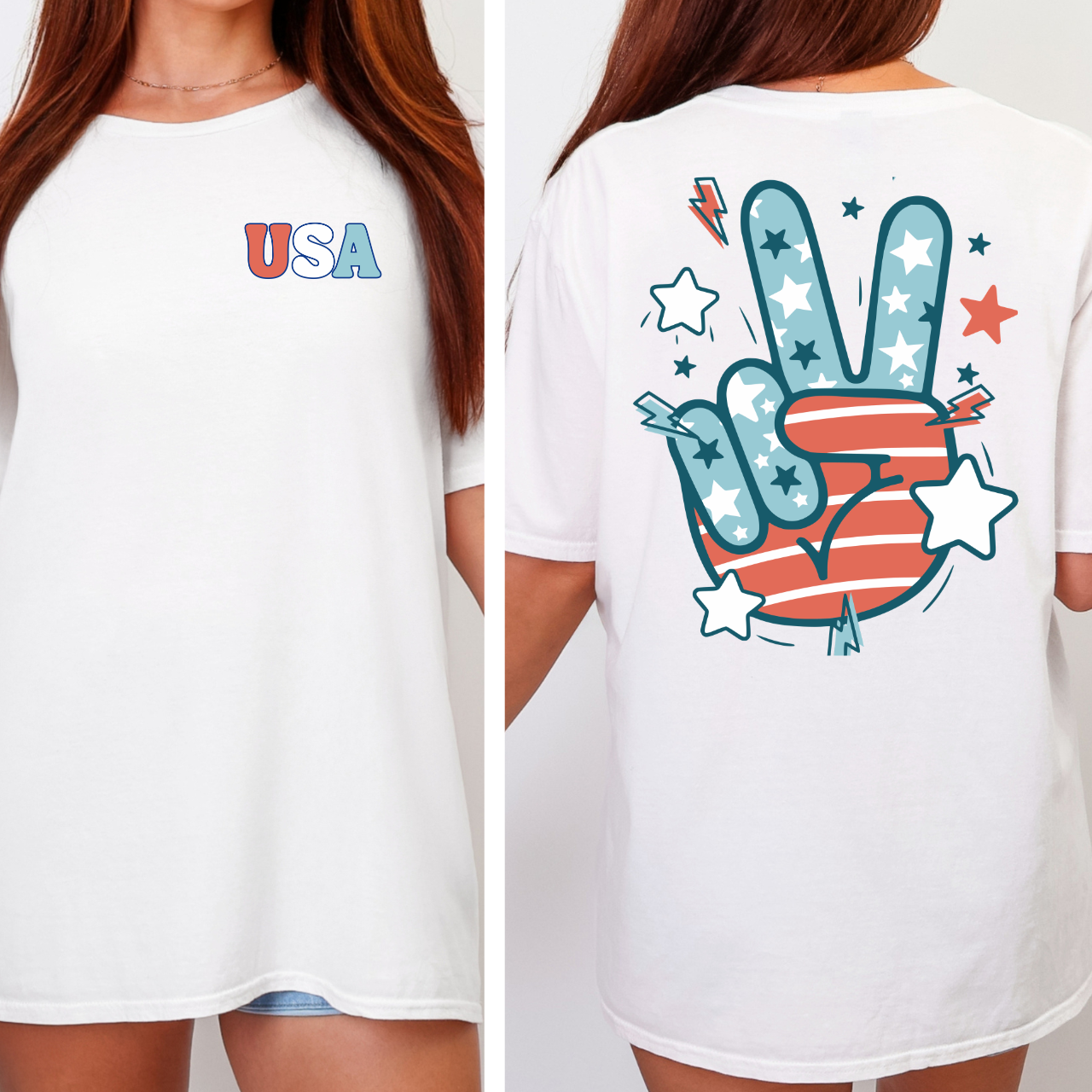 USA Retro Peace Sign Tee