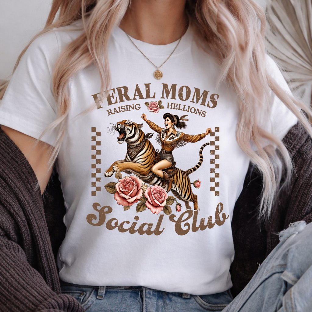 Feral Moms Raising Hellions Social Club Tee