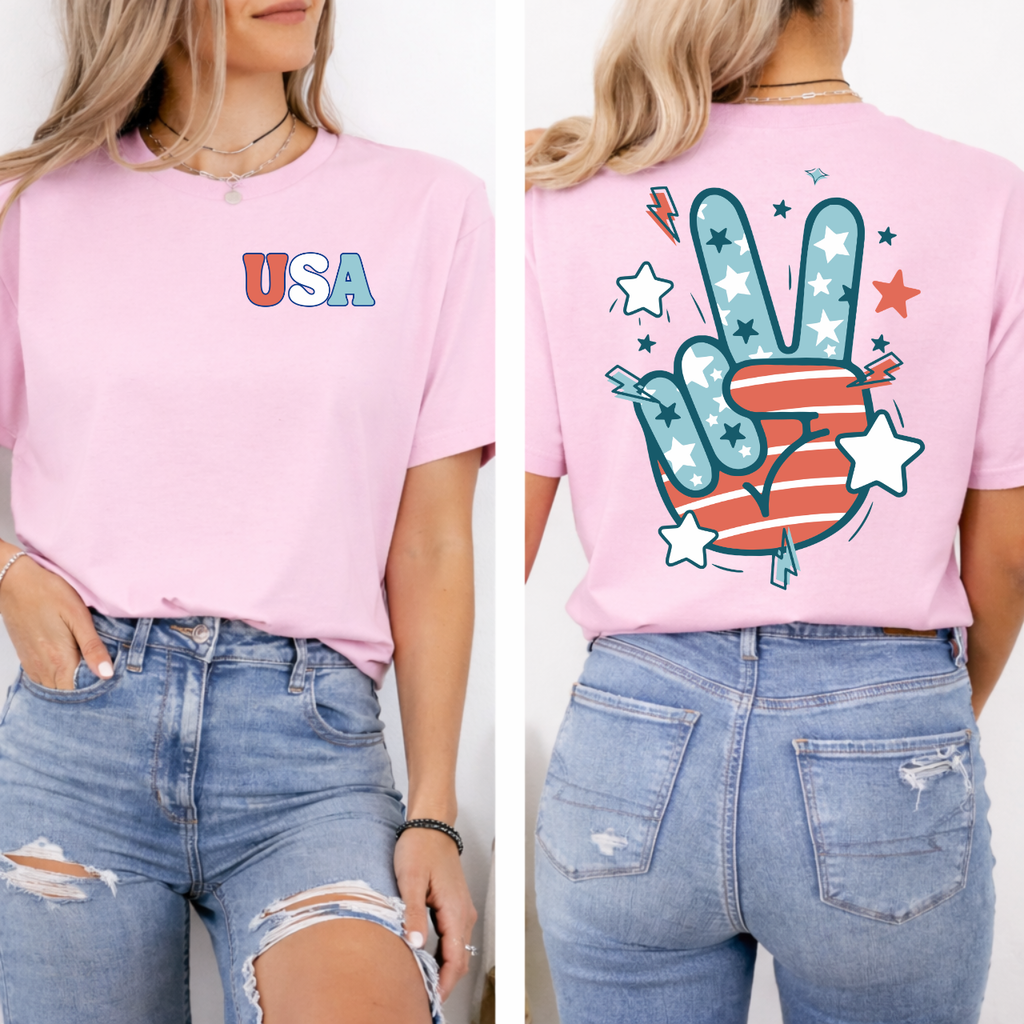USA Retro Peace Sign Tee