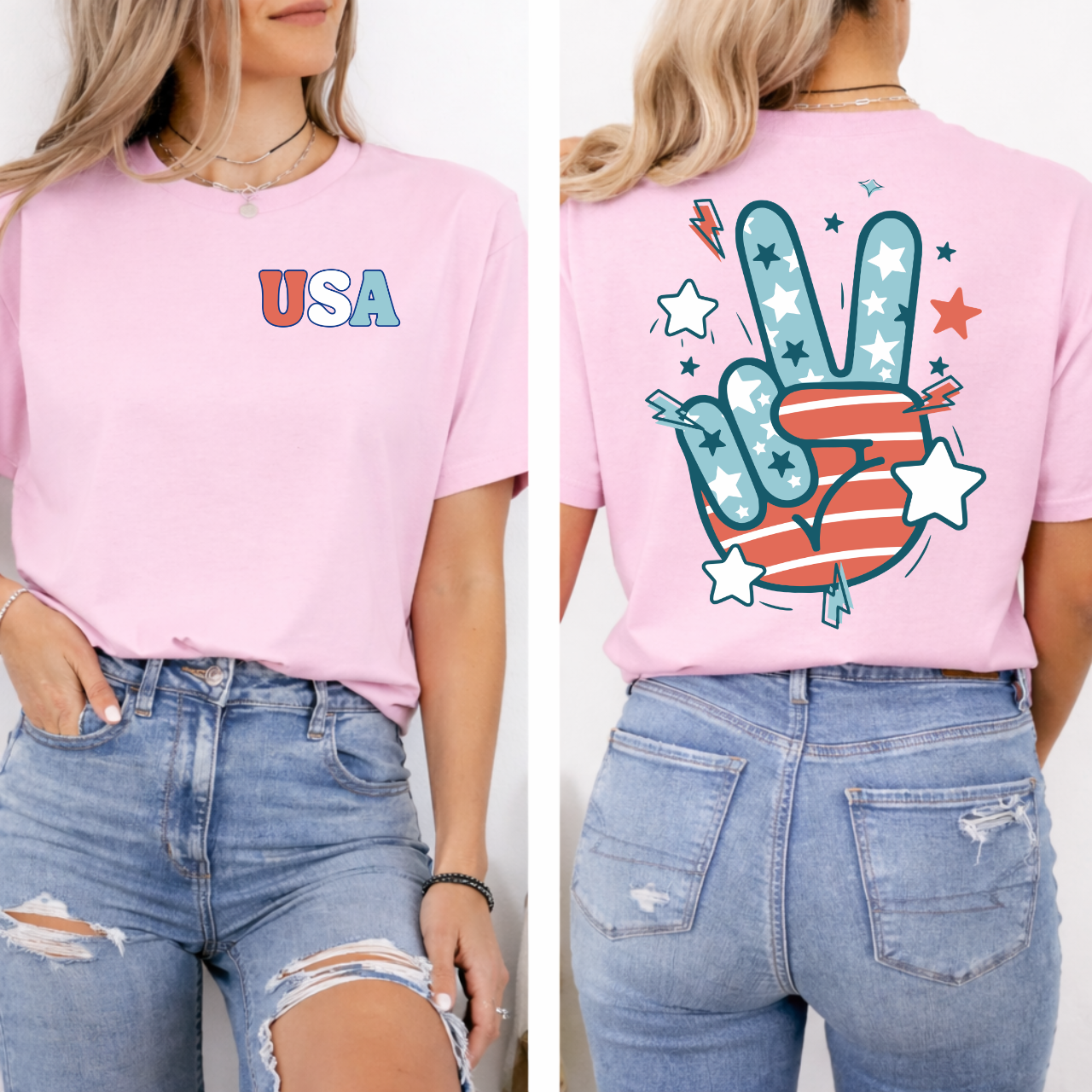 USA Retro Peace Sign Tee