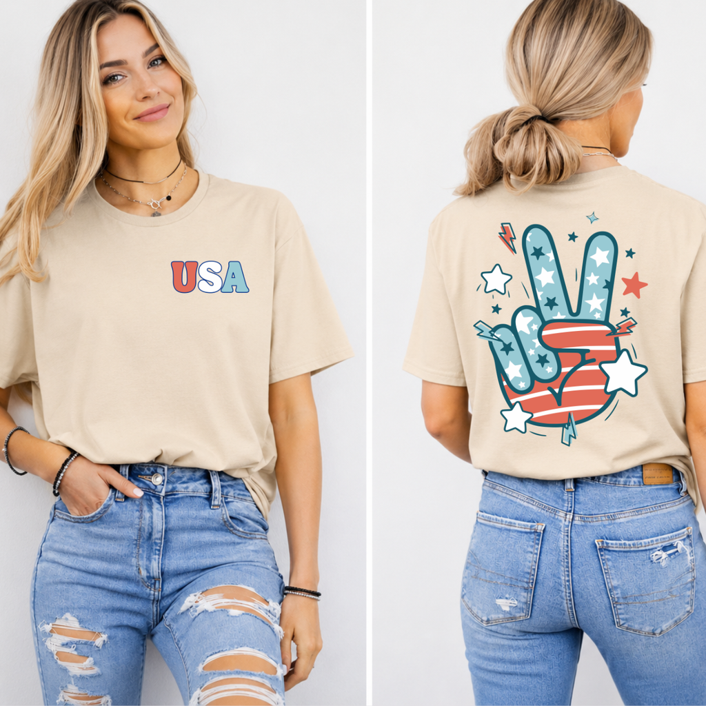 USA Retro Peace Sign Tee