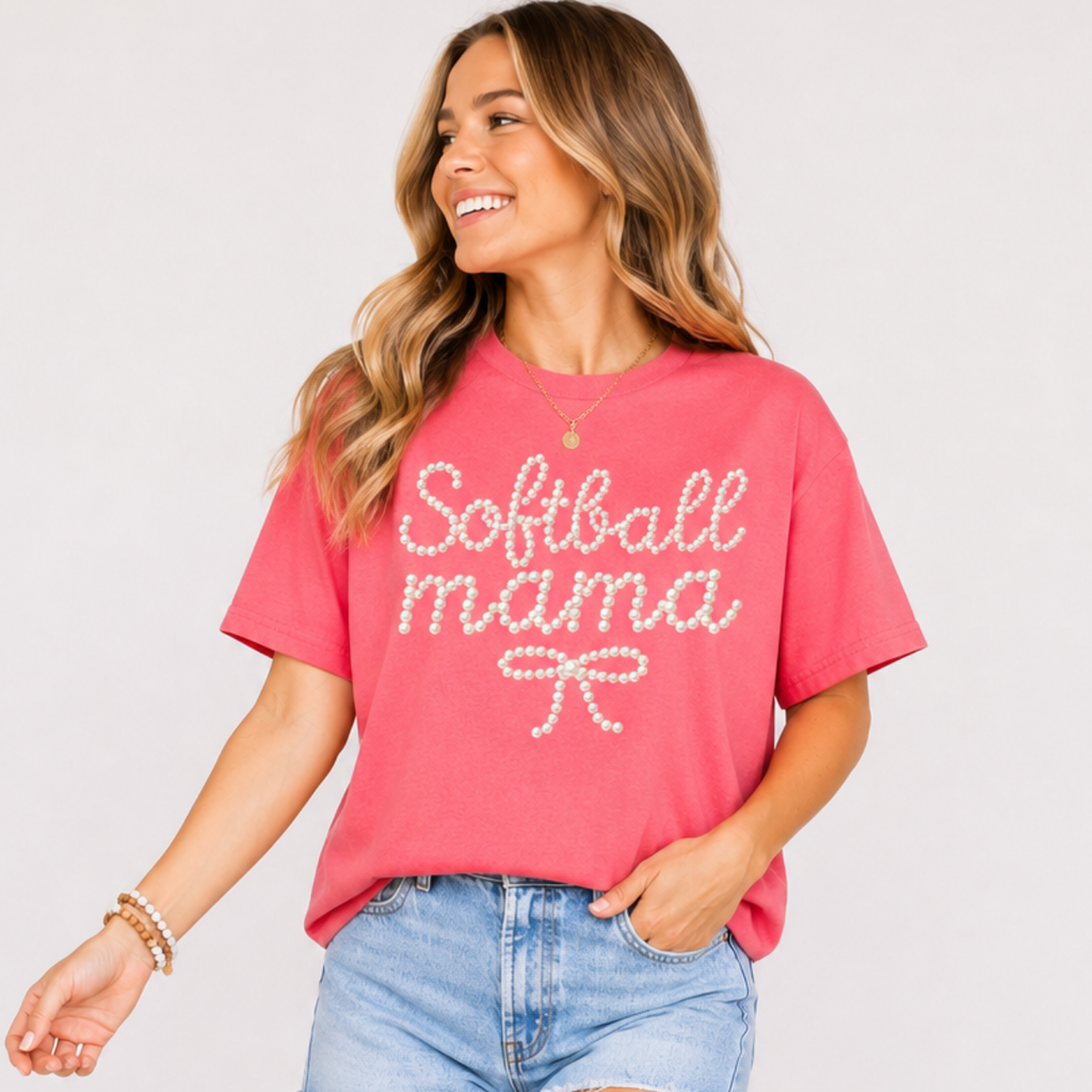 Pearls Softball Mama Tee