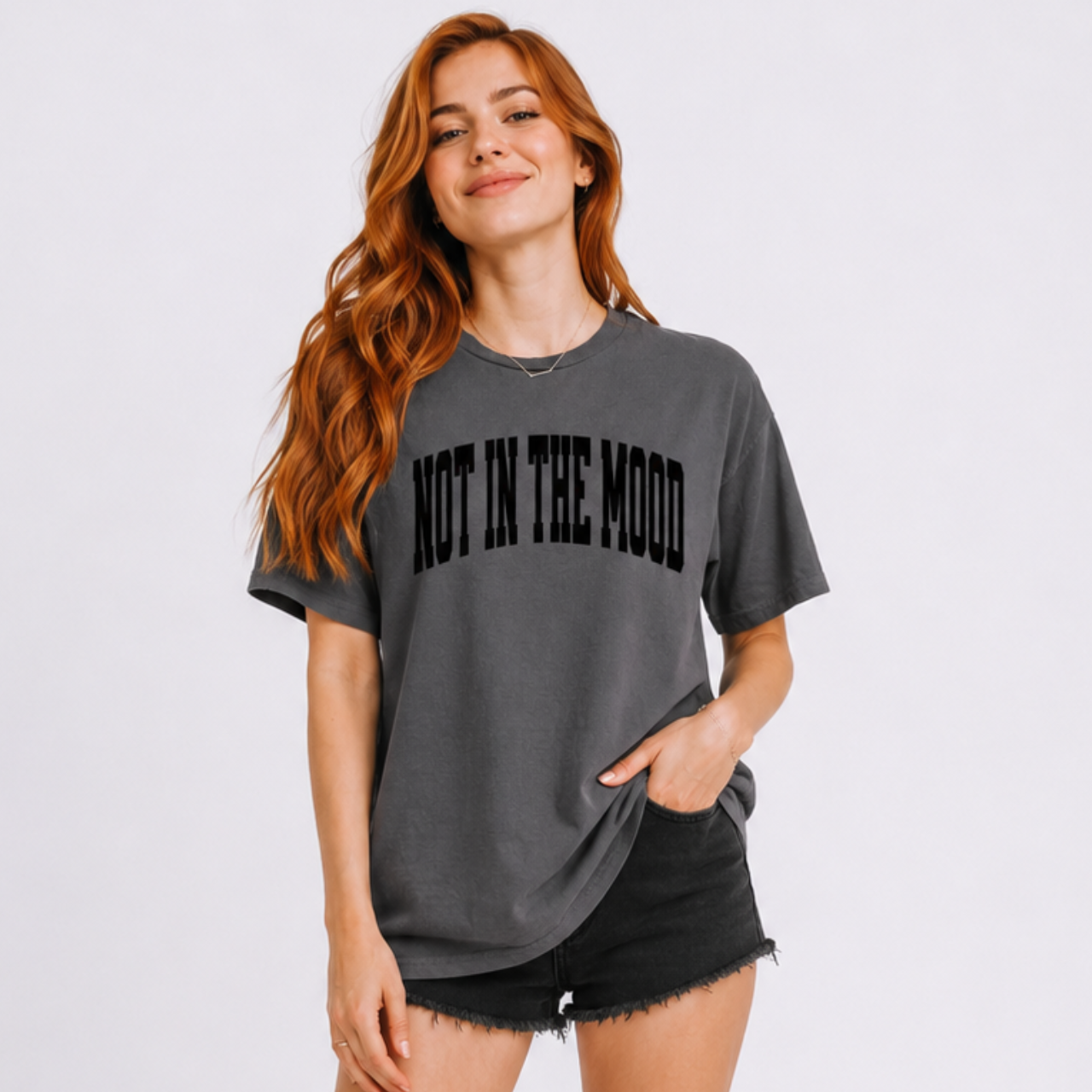 NOT IN THE MOOD Varsity Tee