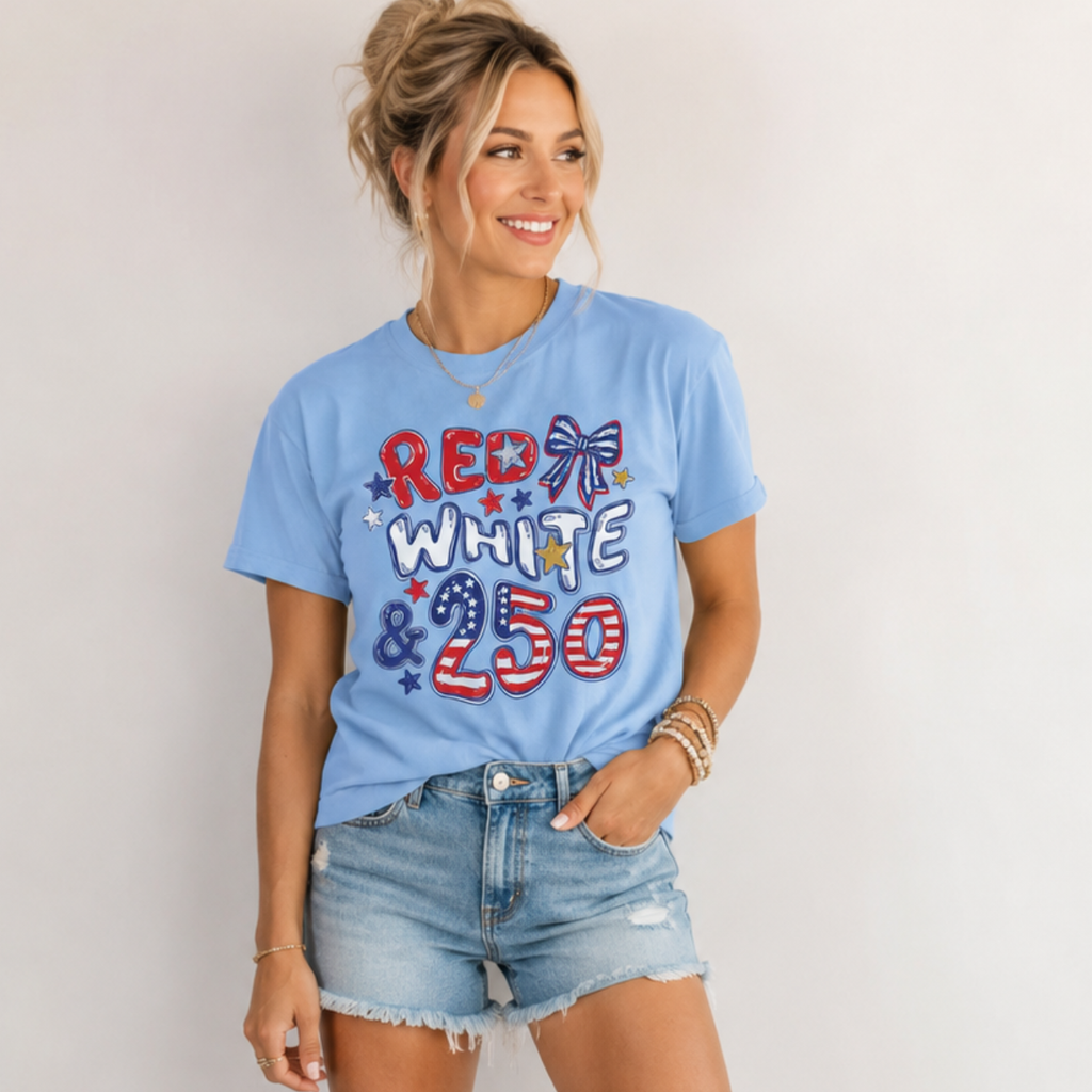 Red White and 250th Independence Day Tee