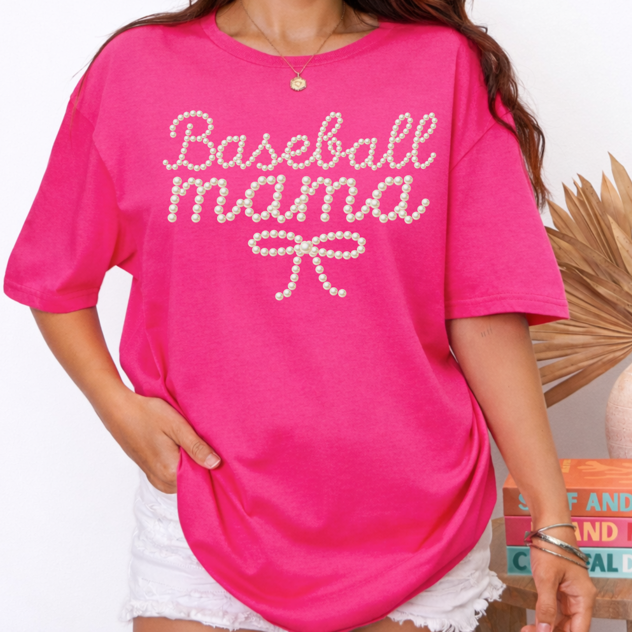 Baseball Mama in Pearls Tee