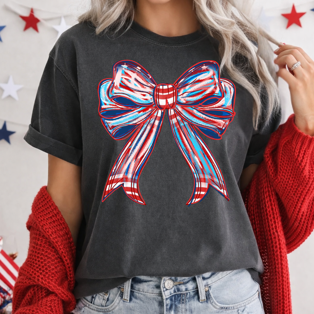4 of July Bow Tee