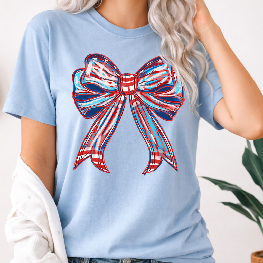4 of July Bow Tee