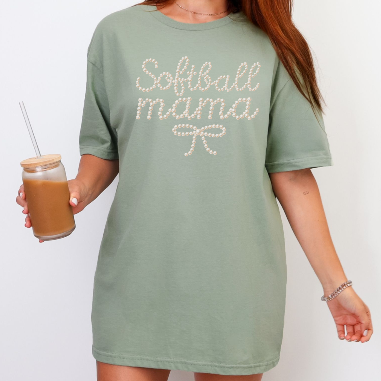 Pearls Softball Mama Tee