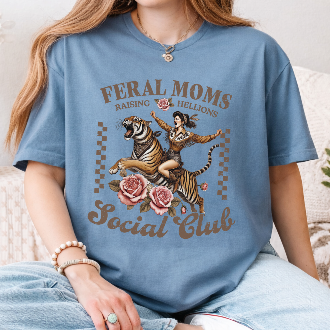 Feral Moms Raising Hellions Social Club Tee