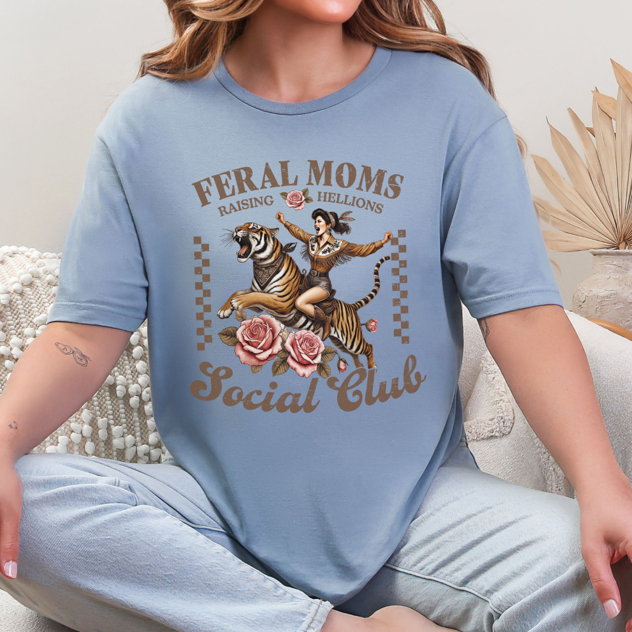 Feral Moms Raising Hellions Social Club Tee