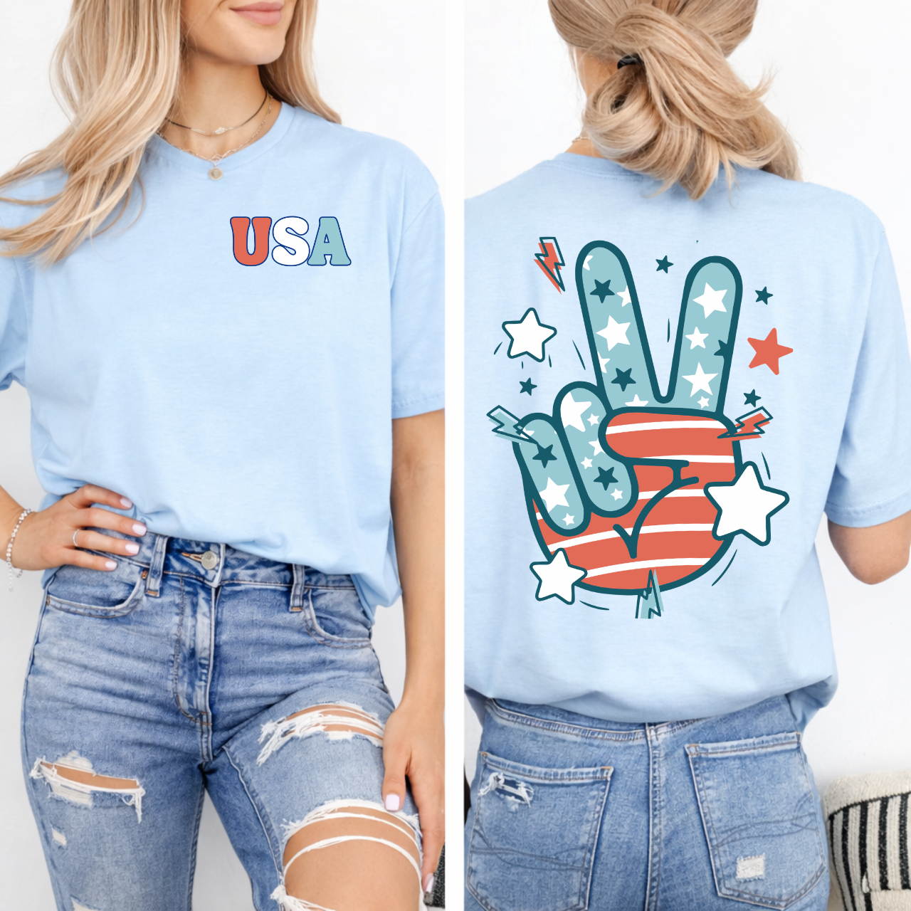 USA Retro Peace Sign Tee