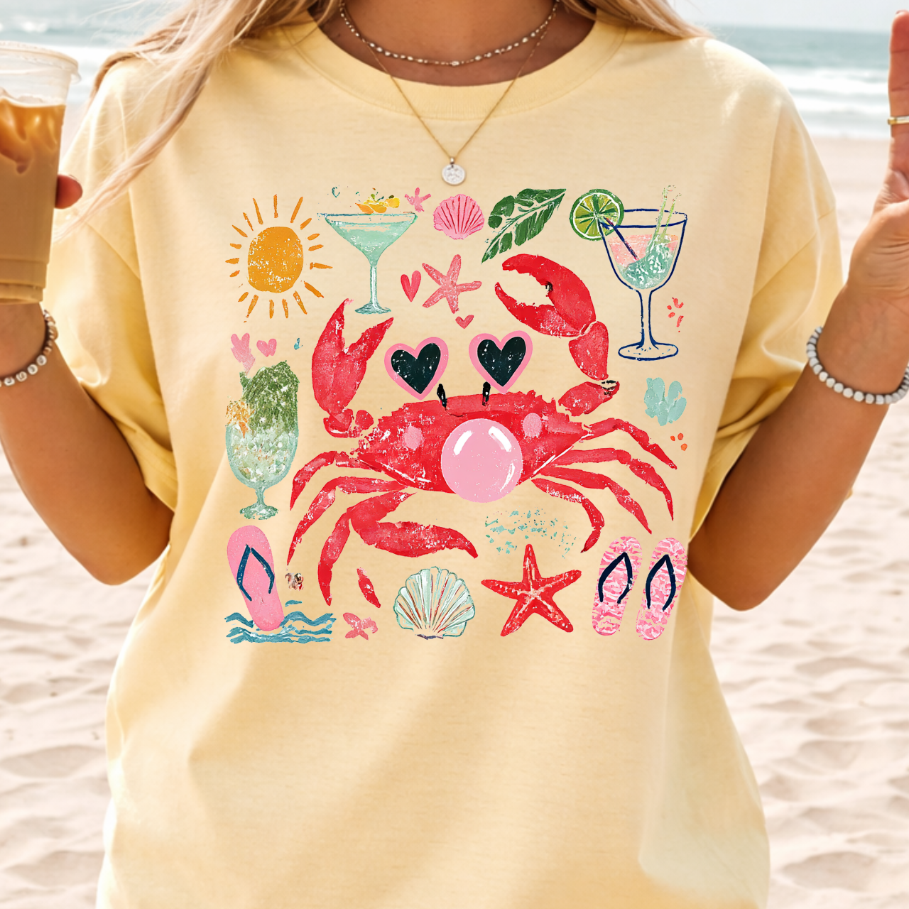 Crab Blowing Bubble Summer Tee