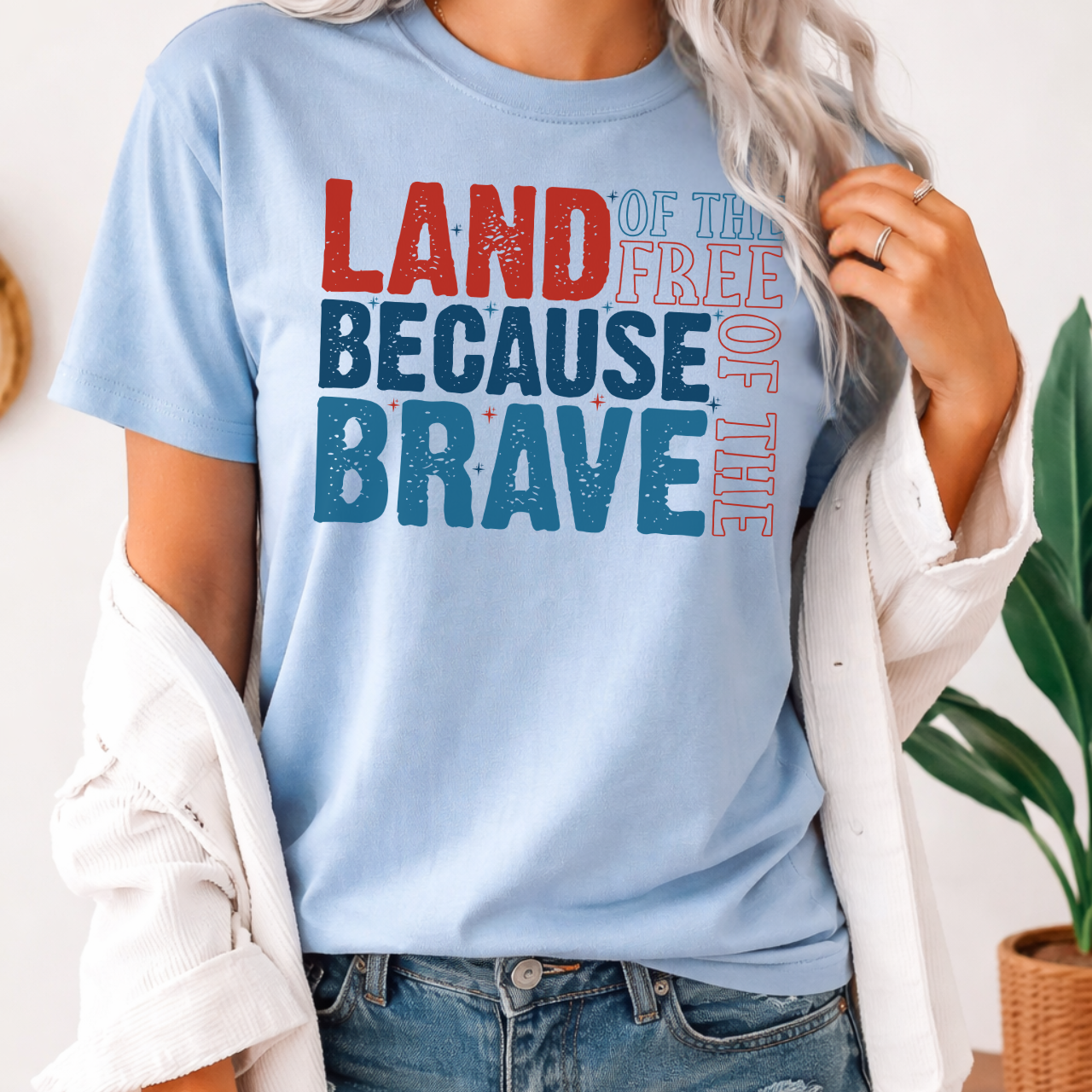 Land of the Free Because of the Brave Tee