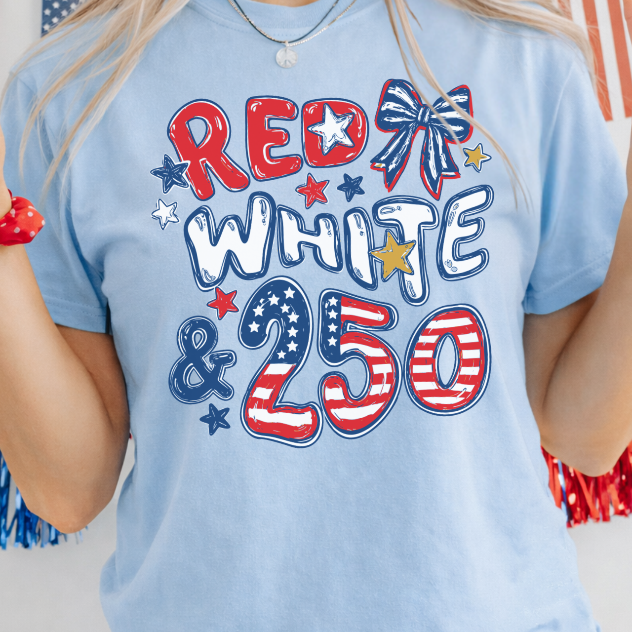 Red White and 250th Independence Day Tee