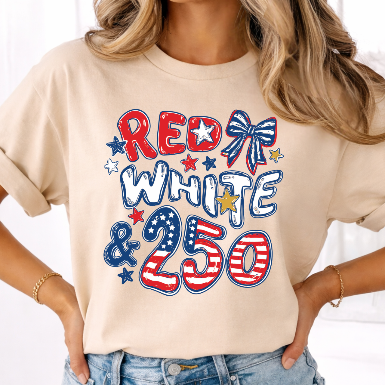 Red White and 250th Independence Day Tee