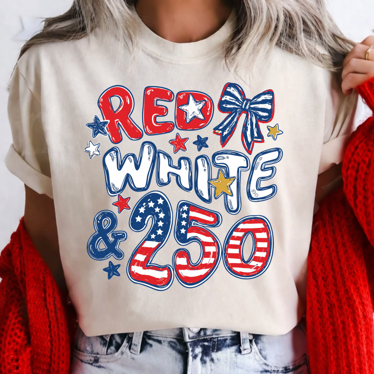 Red White and 250th Independence Day Tee