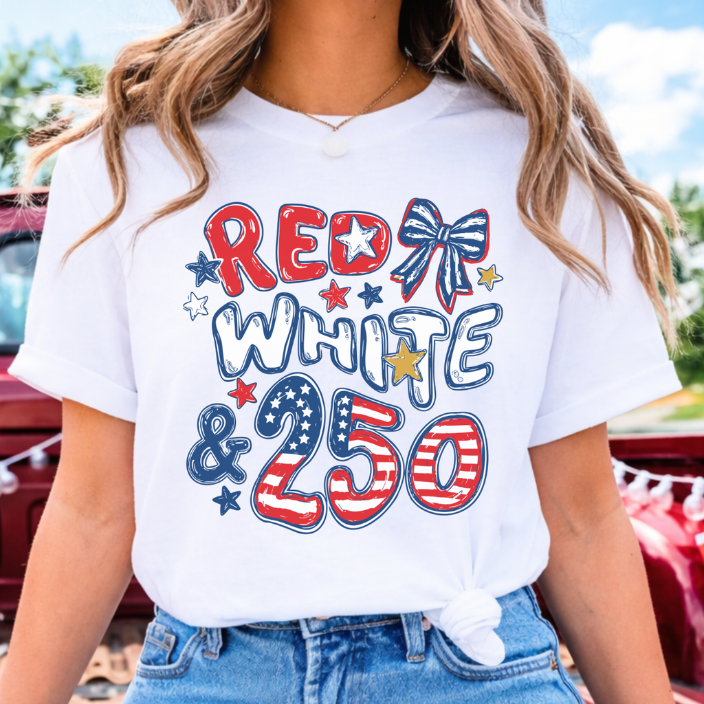 Red White and 250th Independence Day Tee